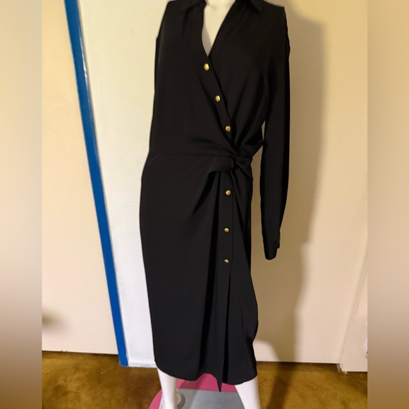 Veronica Beard midi wright dress 16 nwt black dress shirtdress $545 - Picture 9 of 13